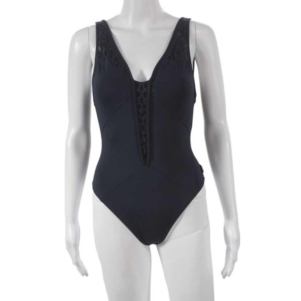 Shan Womens Swimwear One Piece Black Size 6